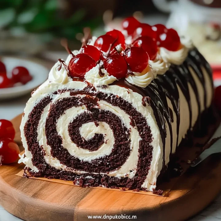 Elegant Black Forest Cake Roll